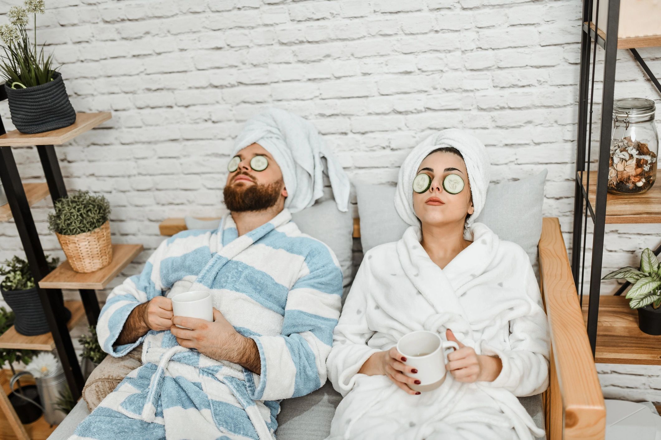 Guests relaxing in robes as a concierge-style wellness moment