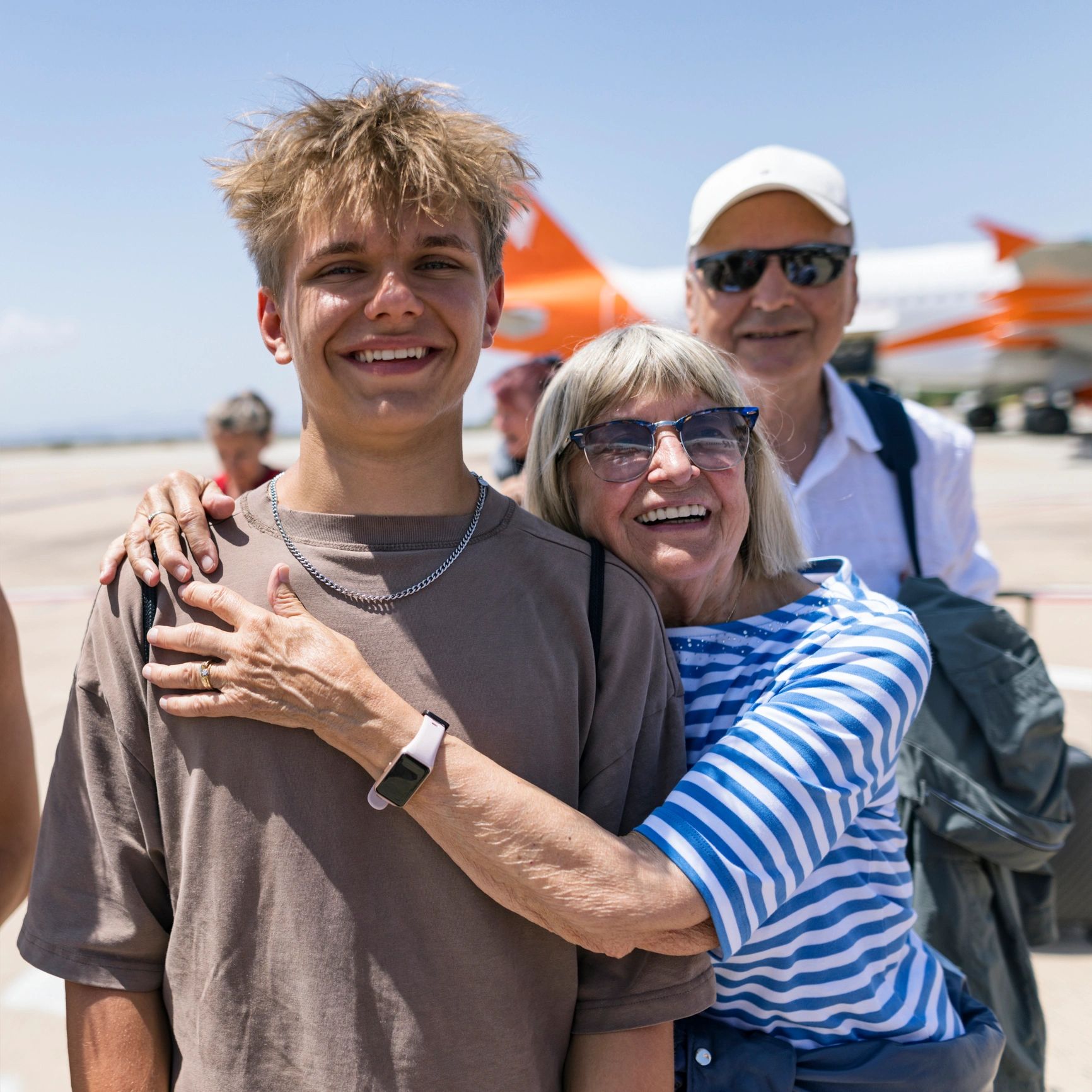 Family portrait while traveling