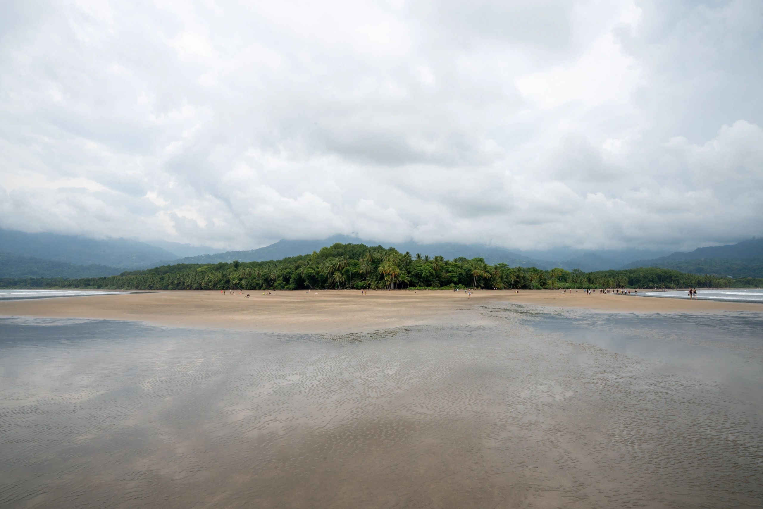 Coastal view of Uvita Beach with rainforest in the background